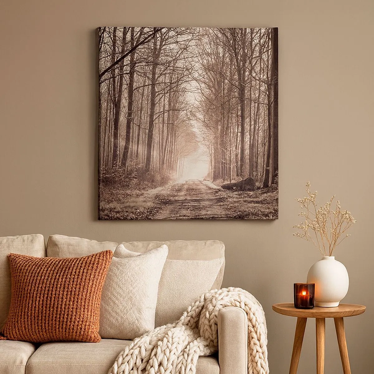 Schilderen op canvas - Boskathedraal - 30x30 cm