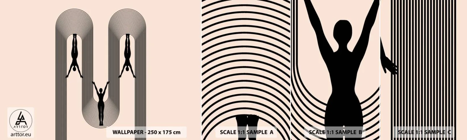 Fotobehang Staaltje Standard Eco - Op zijn kop - Surrealisme, Lichaam, Yoga - 100x30 cm