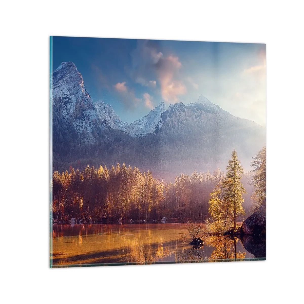 Schilderen op glas - In bergen en dalen - 70x70 cm