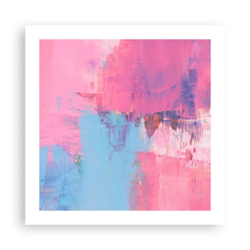 Poster - Roze, blauw en een vleugje licht - 50x50 cm