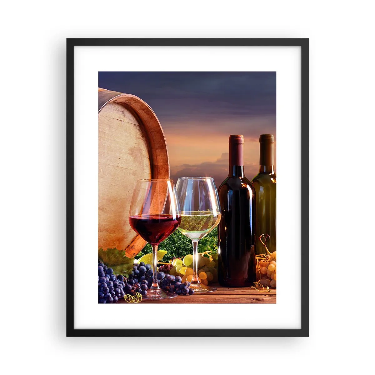 Poster in een zwarte lijst - Het leven smaakt hier - 40x50 cm