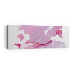 Schilderen op canvas - Kaart van de roze wereld - 90x30 cm