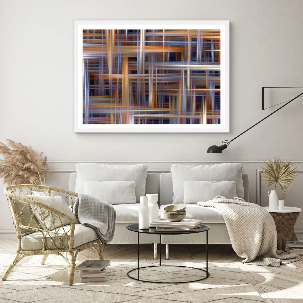Poster in een witte lijst - Geweven van licht - 50x40 cm