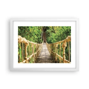 Poster in een witte lijst - Opgeschort in het groen - 40x30 cm