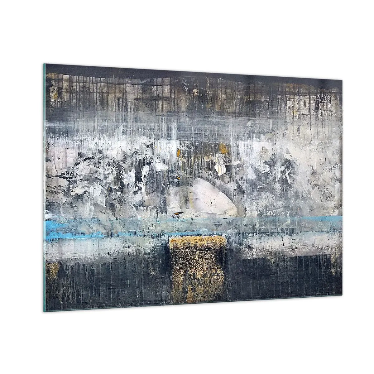 Schilderen op glas - Als op ijs, als zo moeizaam - 100x70 cm