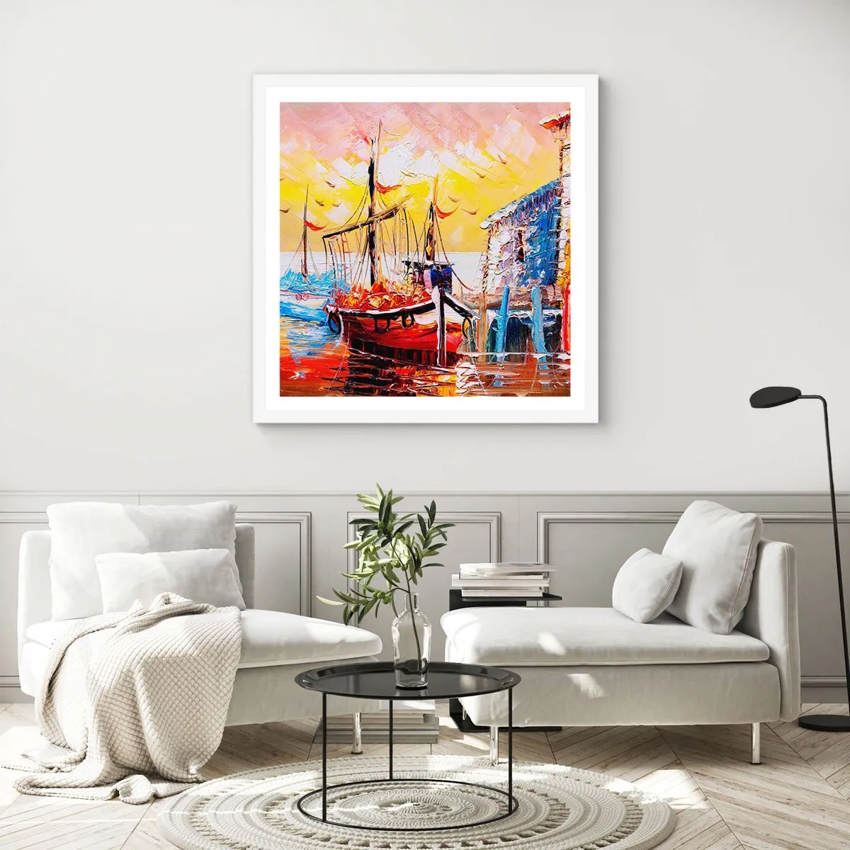 Poster in een witte lijst - Gelukkige terugkeer - 60x60 cm