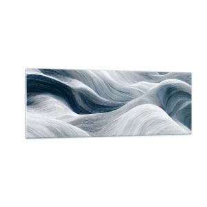 Schilderen op glas - Witte en blauwe golven - 140x50 cm