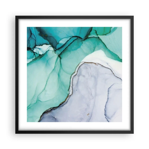 Poster in een zwarte lijst - Een studie in turkoois - 50x50 cm