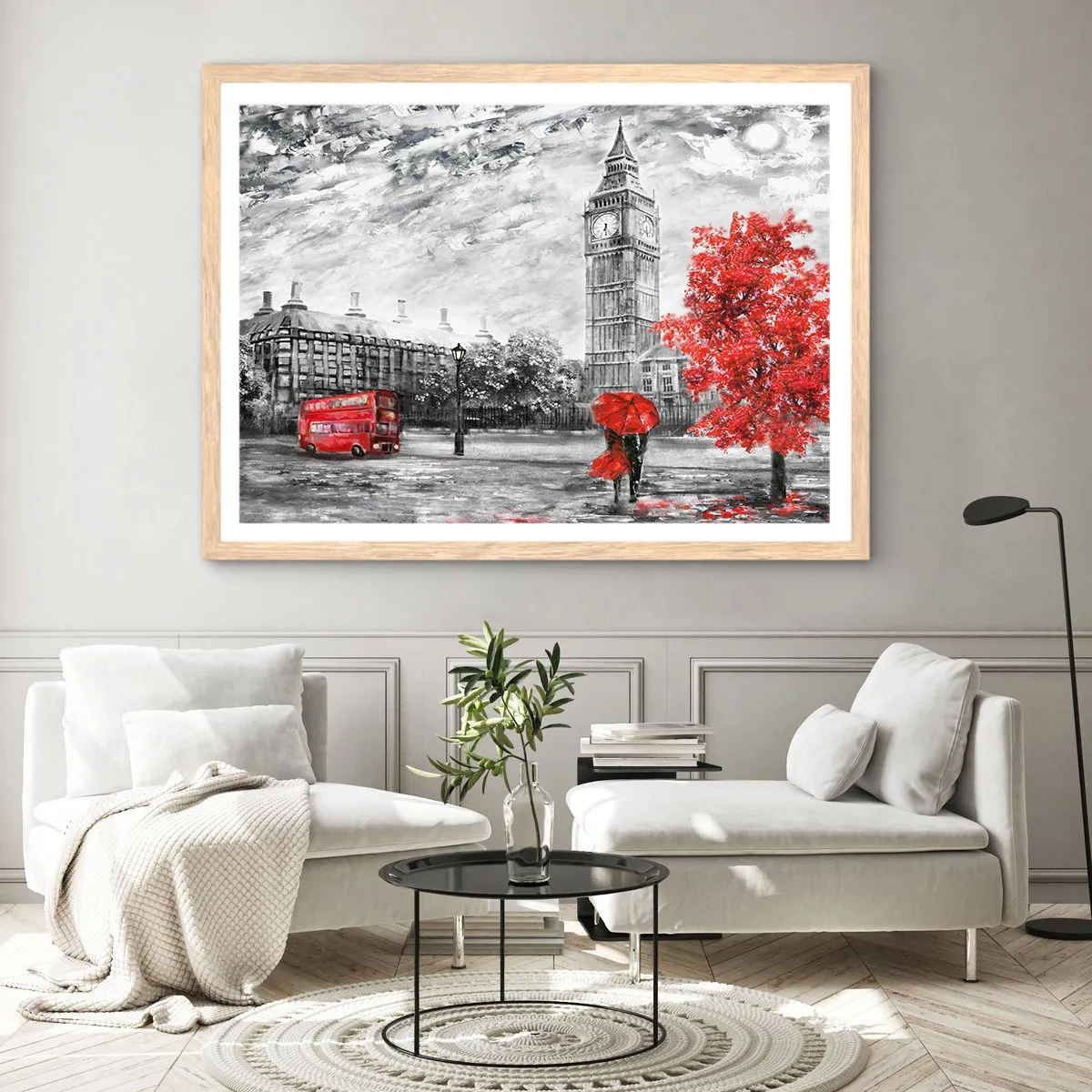 Een poster in een licht eiken lijst - Een spannende dag - 50x40 cm