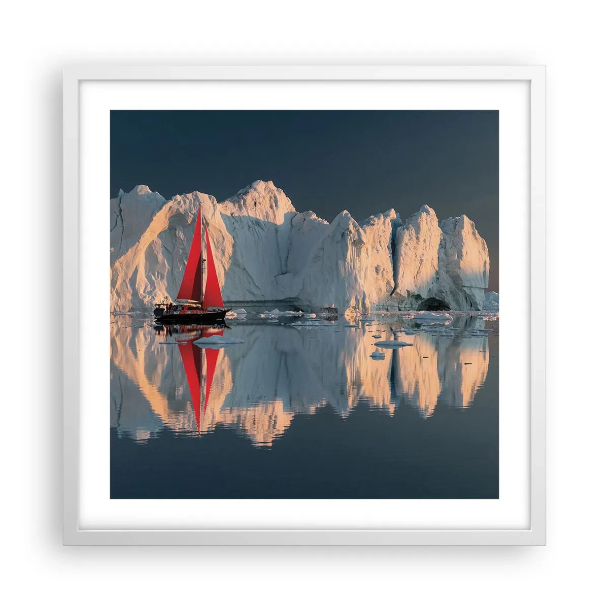 Poster in een witte lijst - Aan de rand van de wereld - 50x50 cm