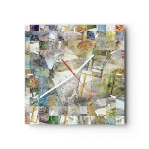 Wandklok - Klok - Geometrische schuifeling - 30x30 cm