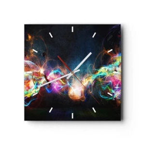 Wandklok - Klok - Met vreugde tegen het donker - 30x30 cm