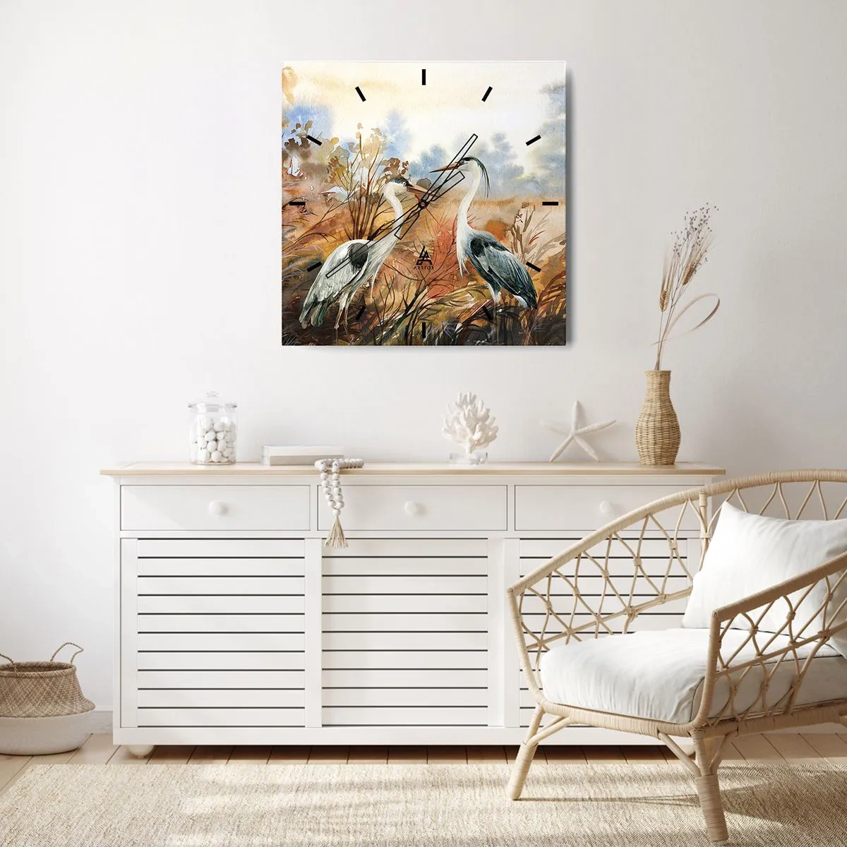 Wandklok - Klok - Waarheen in de herfst? - 30x30 cm