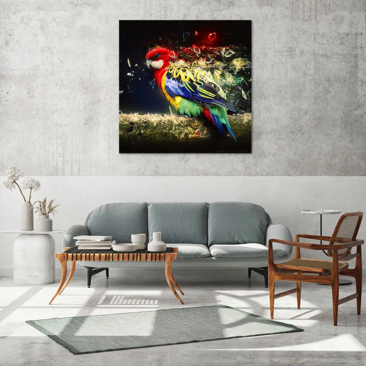 Schilderen op glas - Boodschapper van uitstraling - 70x70 cm
