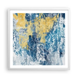Poster in een witte lijst - Abstractie vol met weer - 60x60 cm