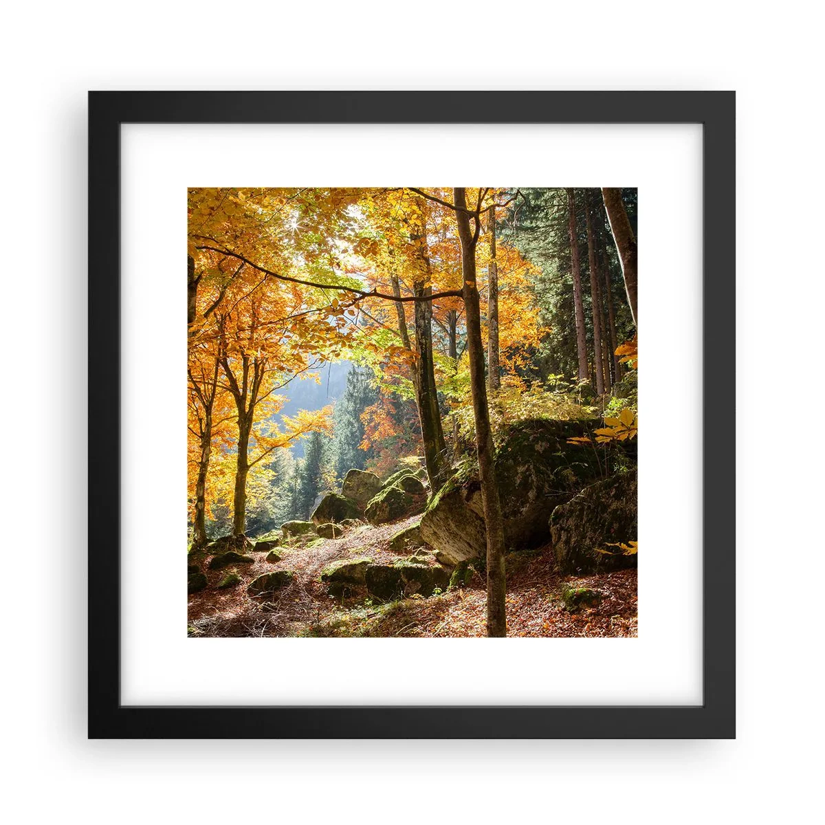 Poster in een zwarte lijst - Tijd om te ontspannen - 30x30 cm