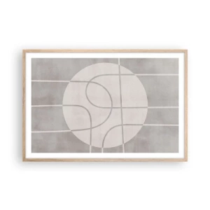 Een poster in een licht eiken lijst - Rond en rechtdoor - 91x61 cm