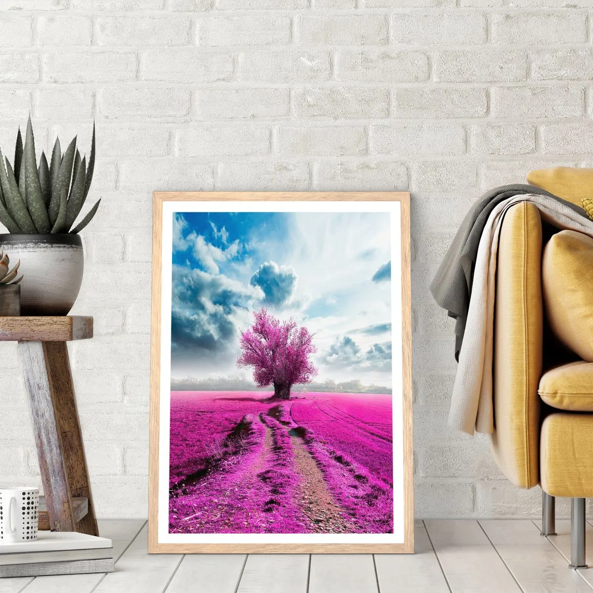 Een poster in een licht eiken lijst - Heide - heilige plek - 30x40 cm