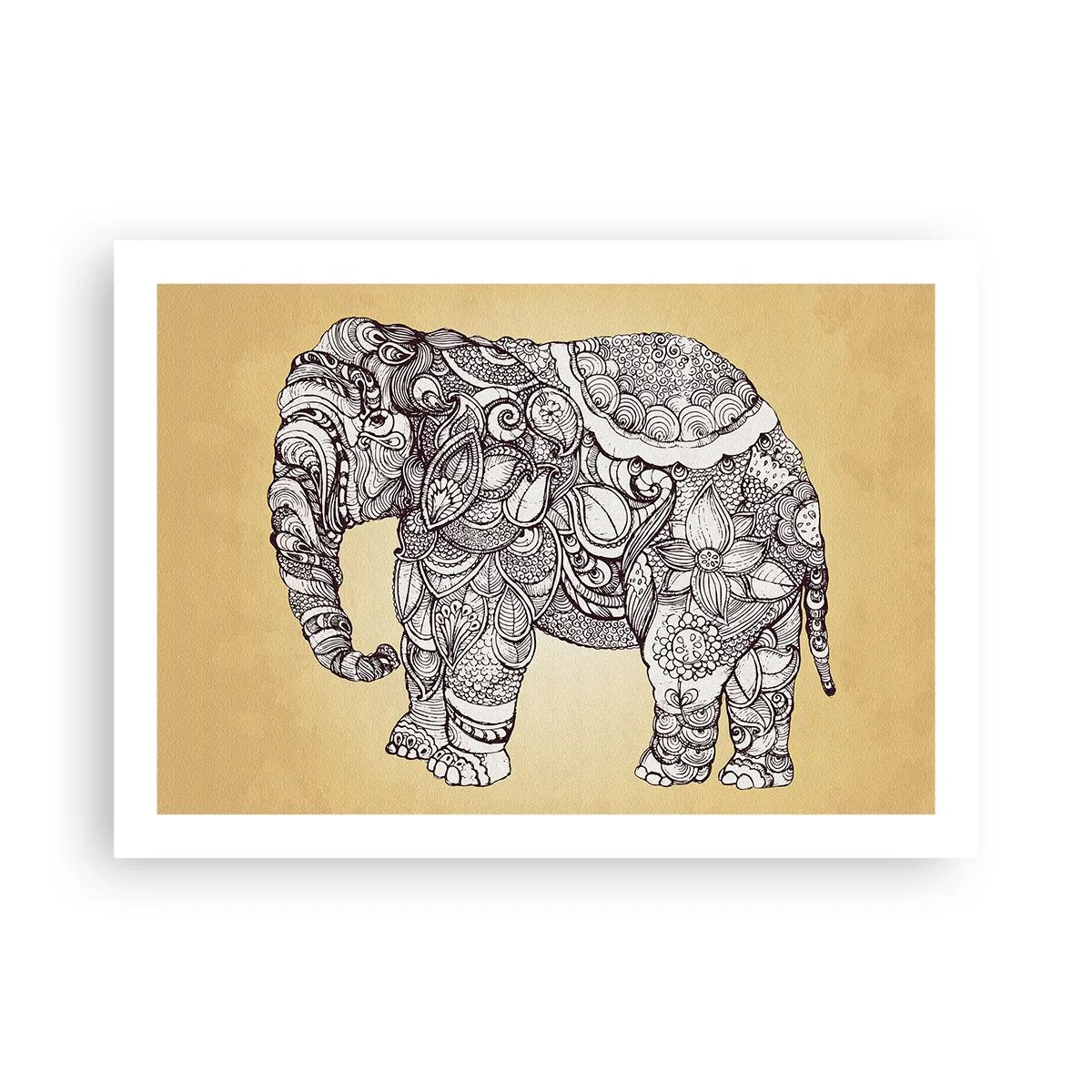 Poster - De olifant heeft zichzelf bedekt - 70x50 cm