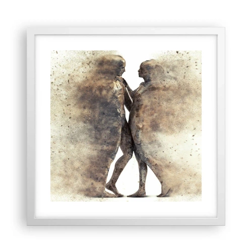Poster in een witte lijst - Ze verrezen uit het stof tot liefde - 40x40 cm