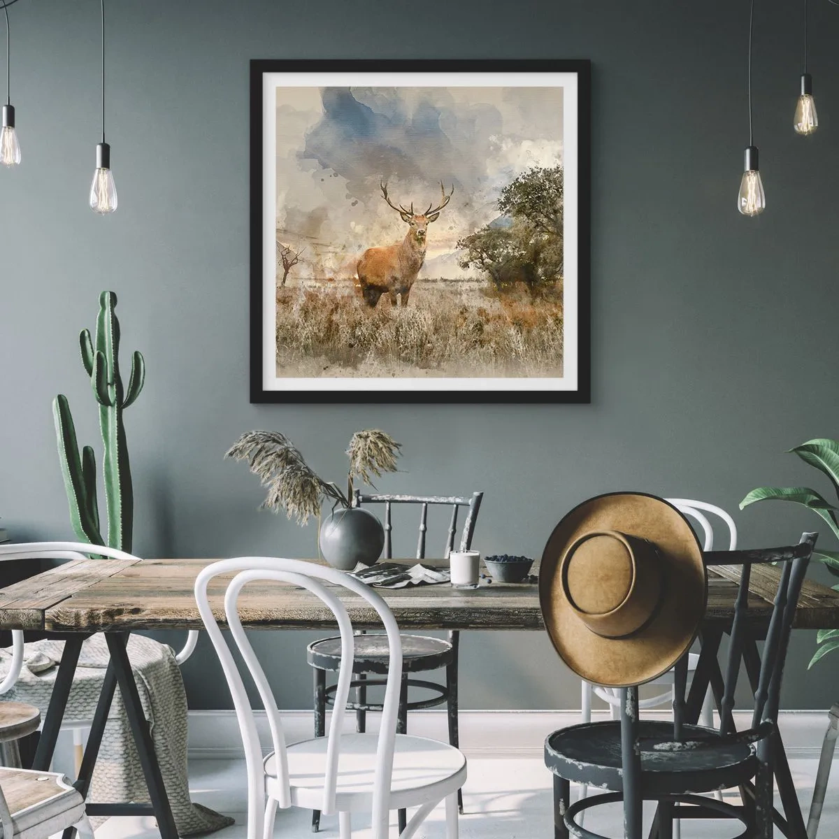 Poster in een zwarte lijst - Waardigheid - kracht - waardigheid - 40x40 cm