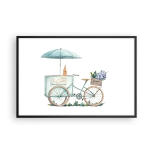 Poster in een zwarte lijst - Zoete herinnering aan de zomer - 91x61 cm