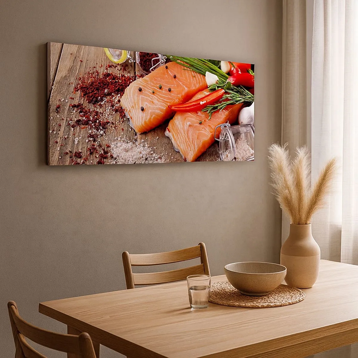 Schilderen op canvas - Noors avontuur in de keuken - 100x40 cm