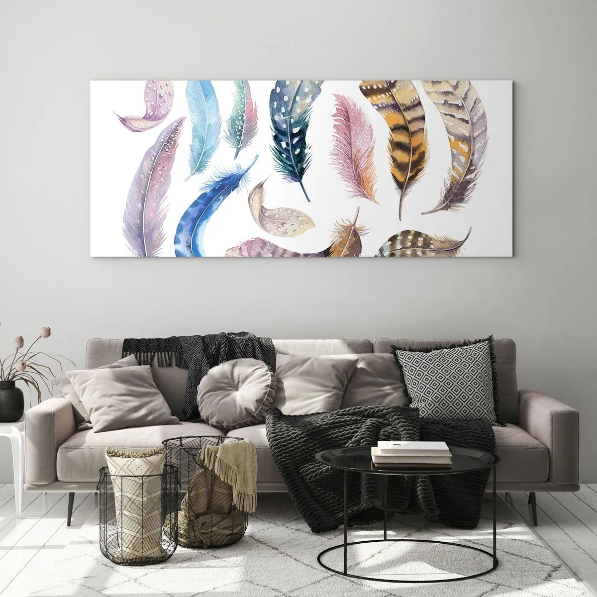 Schilderen op glas - Licht, bont en veelkleurig - 100x40 cm