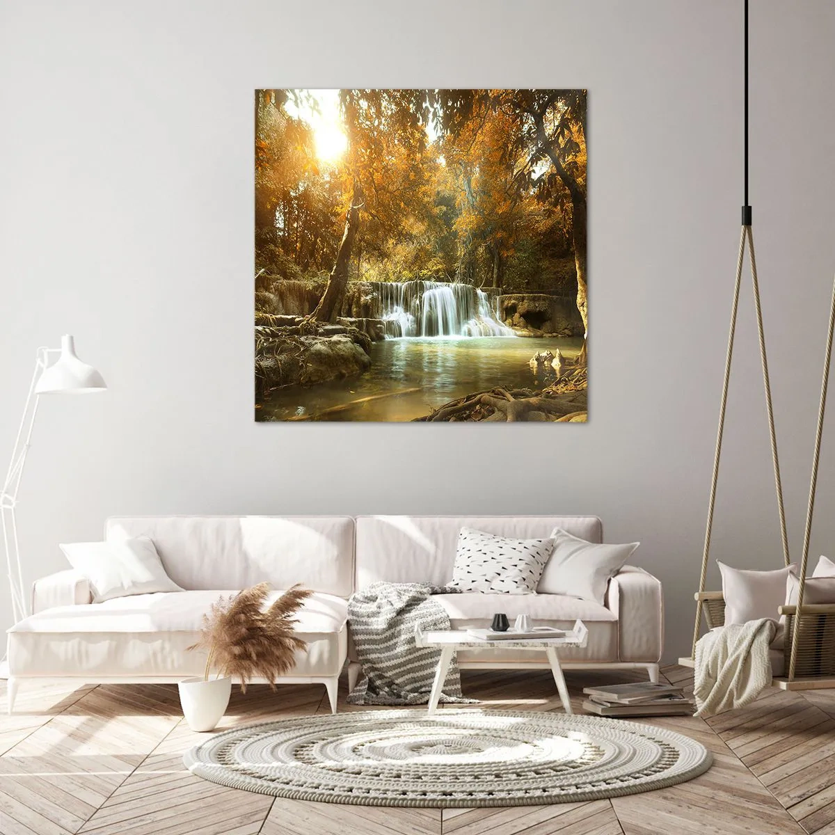 Schilderen op canvas - Park cascade - 30x30 cm