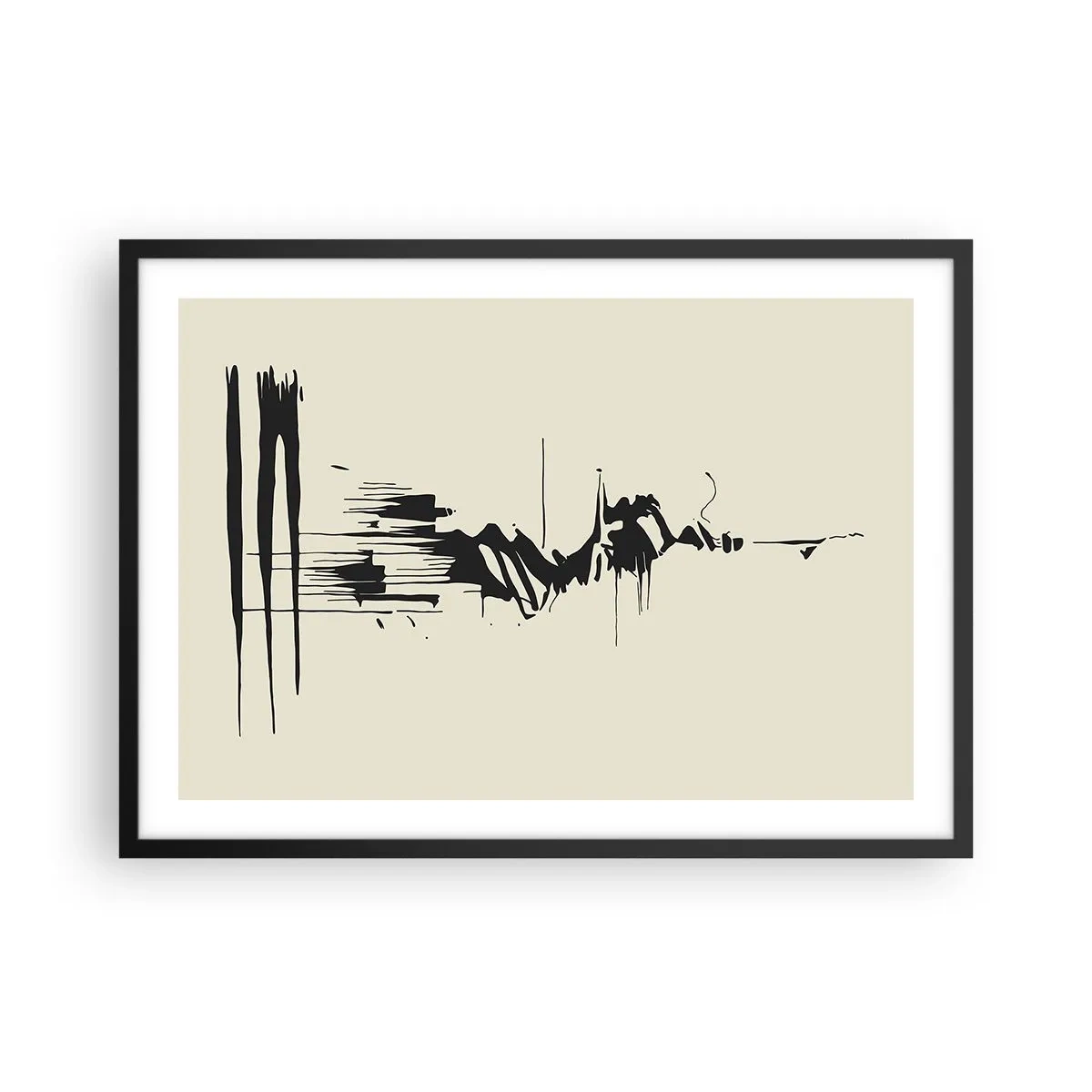 Poster in een zwarte lijst - Overhaaste abstractie - 70x50 cm