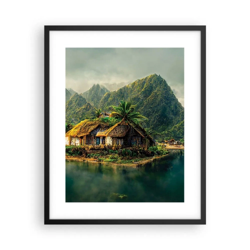 Poster in een zwarte lijst - Tropisch paradijs - 40x50 cm