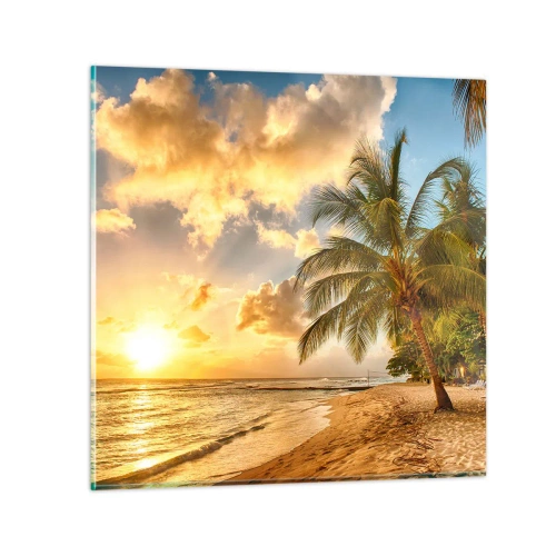 Schilderen op glas - Eeuwige zomer, altijd vakantie - 70x70 cm