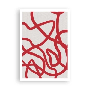 Poster - Rood op wit - 70x100 cm
