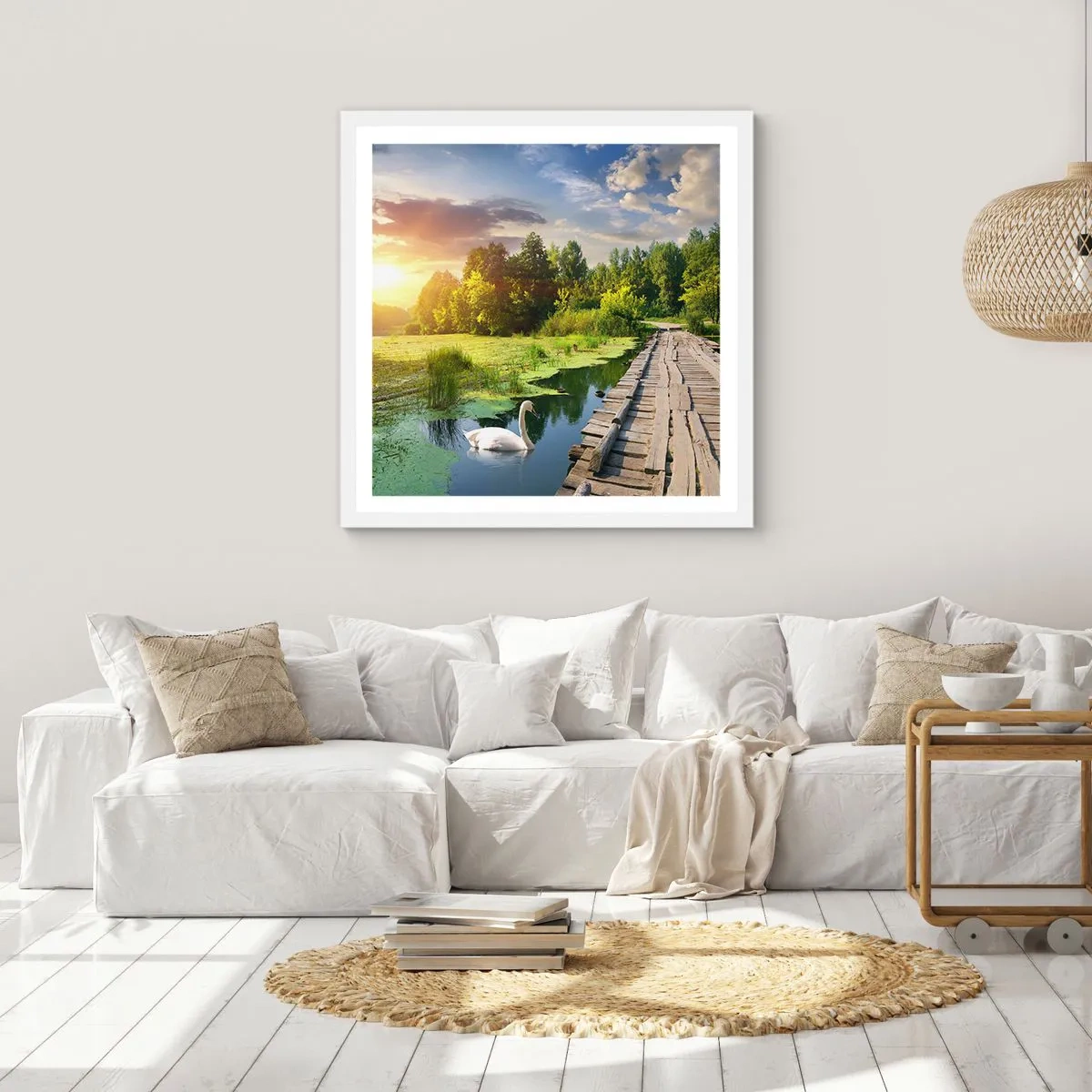 Poster in een witte lijst - Zomer, zomer overal - 30x30 cm