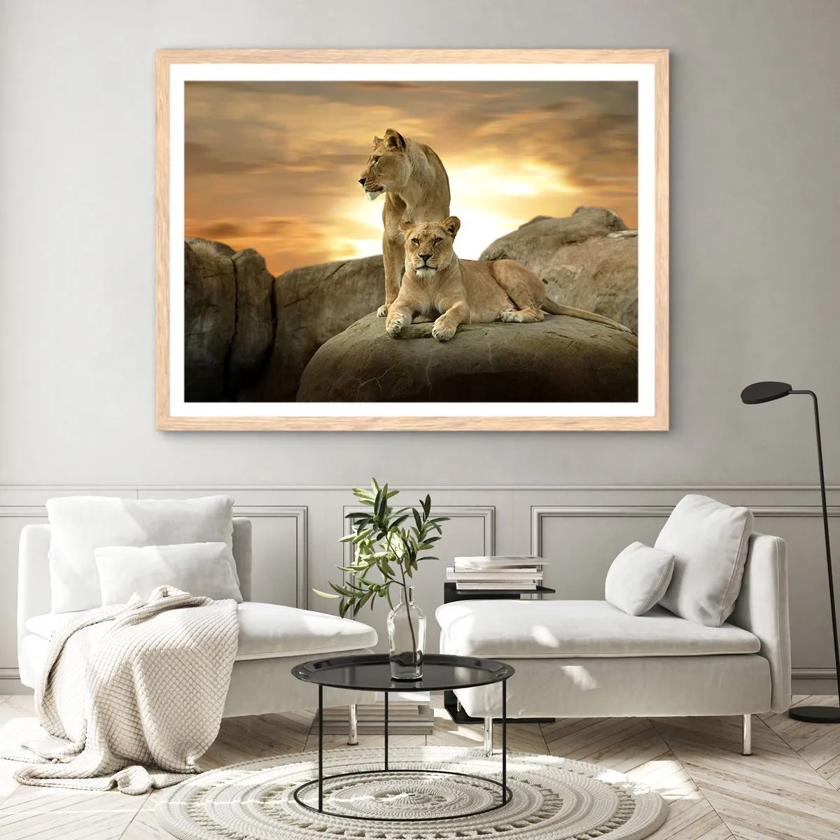 Een poster in een licht eiken lijst - Koninklijke majesteit - 40x30 cm