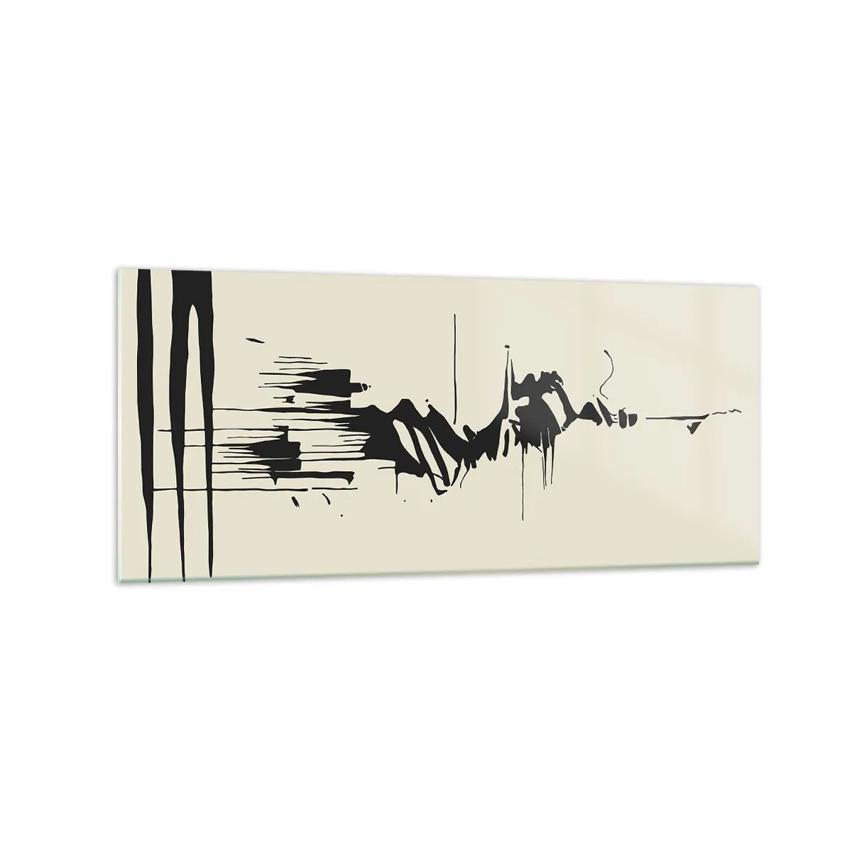 Schilderen op glas - Overhaaste abstractie - 120x50 cm