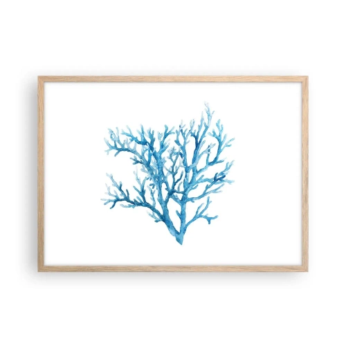 Een poster in een licht eiken lijst - Nautische filigraan - 70x50 cm