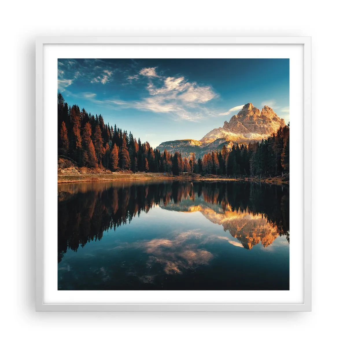 Poster in een witte lijst - Dubbel landschap - 60x60 cm