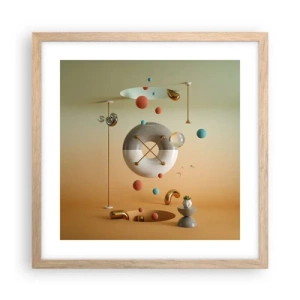 Een poster in een licht eiken lijst - Er kan van alles gebeuren - 40x40 cm