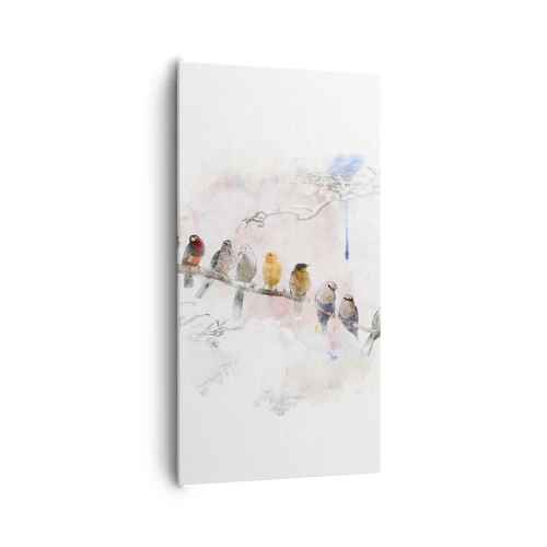 Schilderen op canvas - Gevleugelde ontmoeting - 65x120 cm