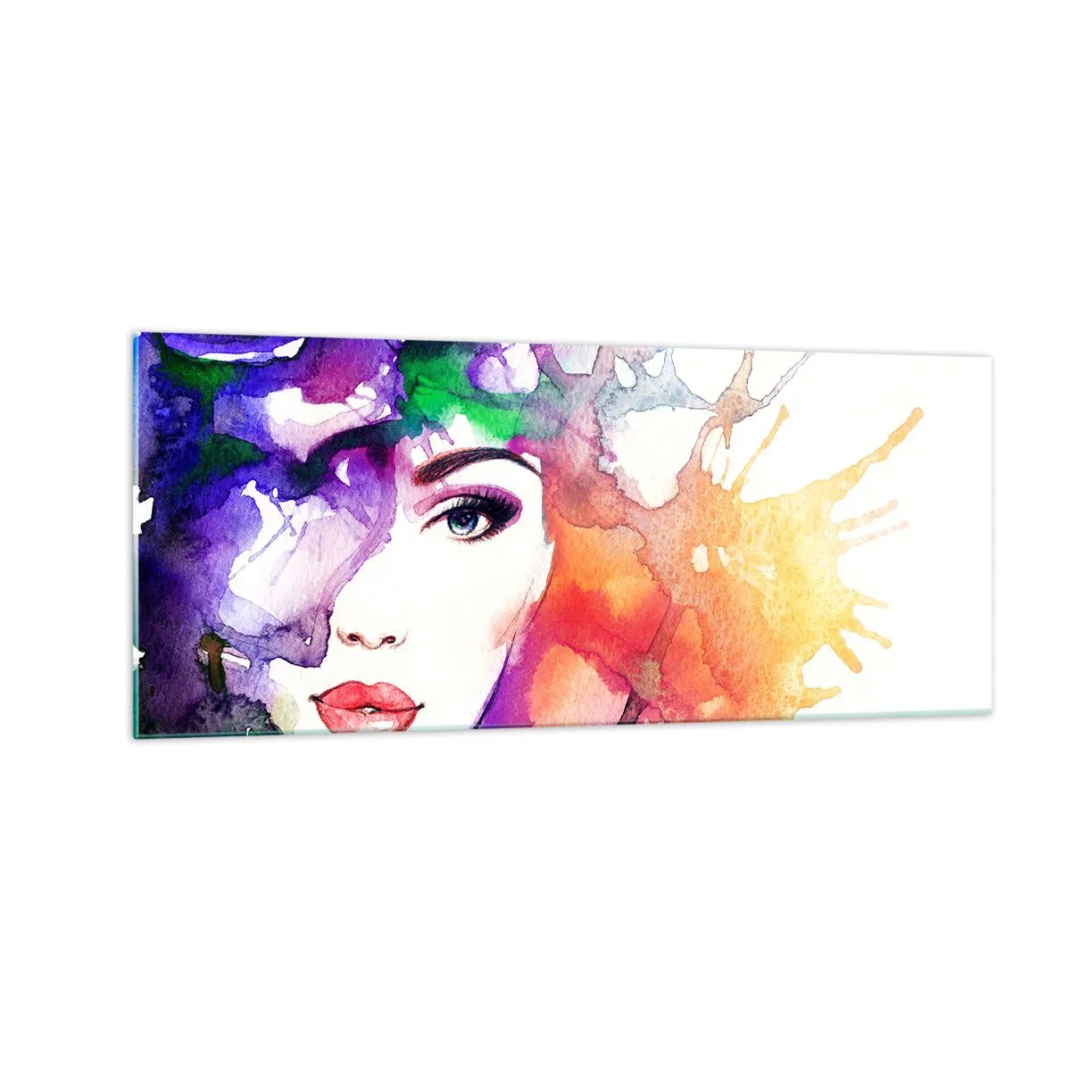 Schilderen op glas - Met hoofd in de wolken - 100x40 cm