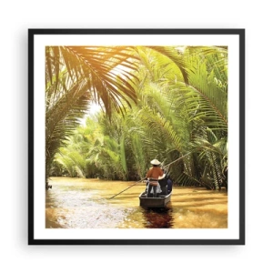 Poster in een zwarte lijst - Een palmravijn langs - 60x60 cm