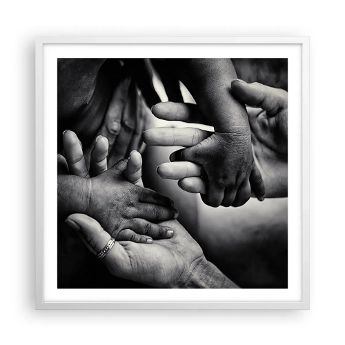 Poster in een witte lijst - Om mens te zijn - 60x60 cm
