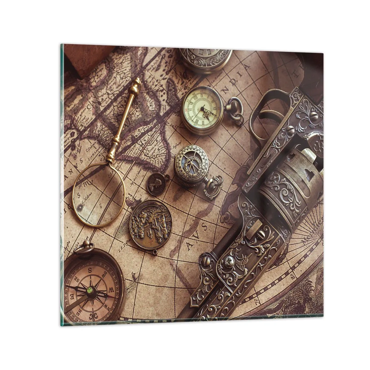 Schilderen op glas - Avontuur roept - 70x70 cm