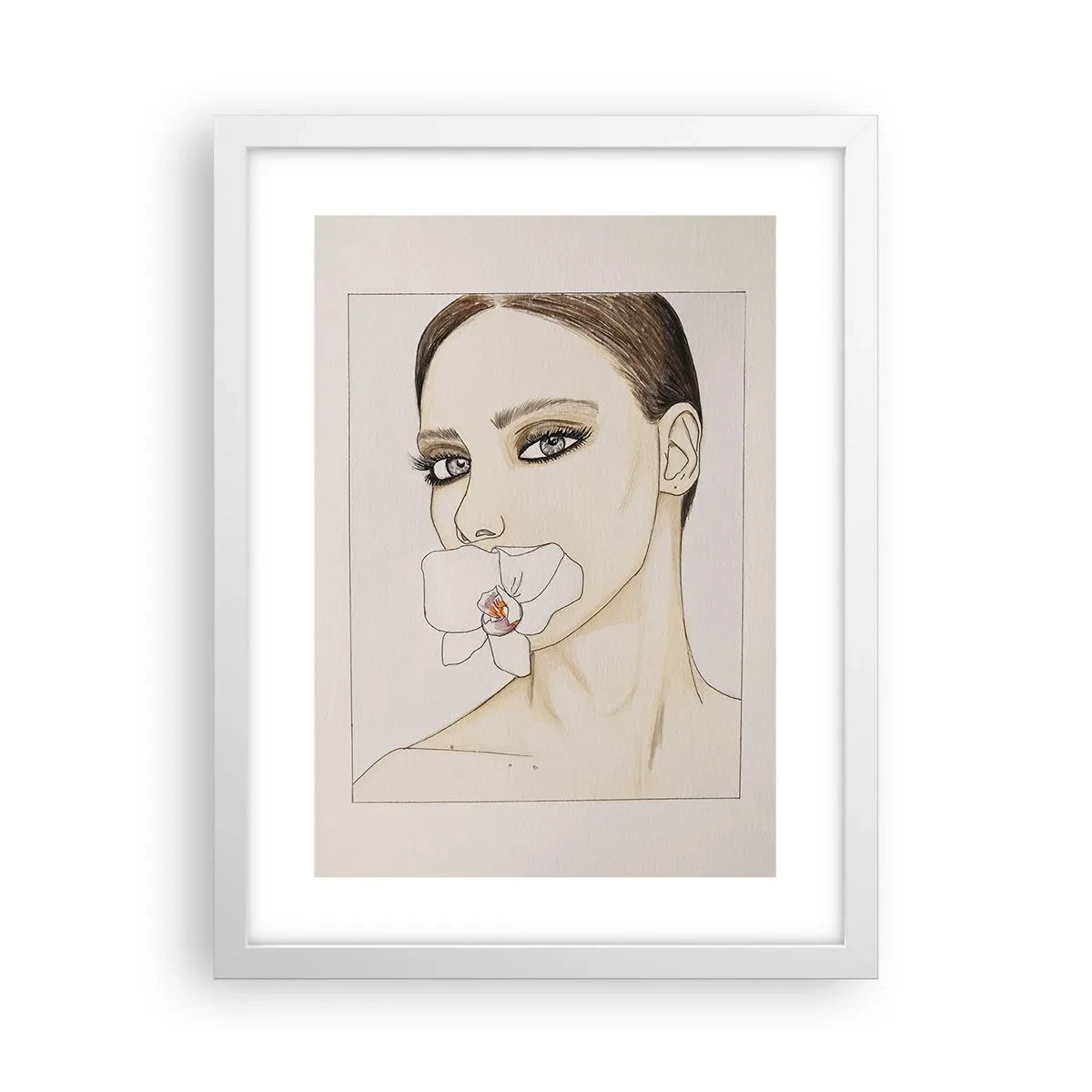 Poster in een witte lijst - Een symbool van elegantie en schoonheid - 30x40 cm