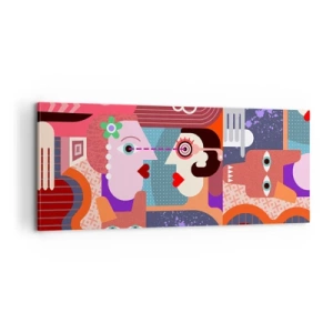 Schilderen op canvas - Oog in oog - 100x40 cm