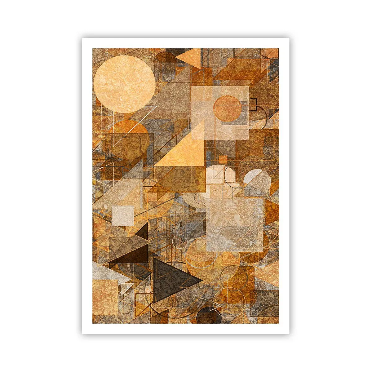 Poster - Een kubistische studie van brons - 70x100 cm