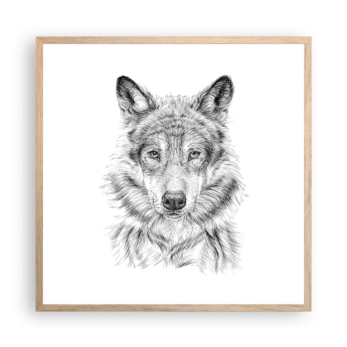 Een poster in een licht eiken lijst - Een geboren leider - 60x60 cm