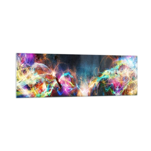 Schilderen op glas - Met vreugde tegen het donker - 160x50 cm