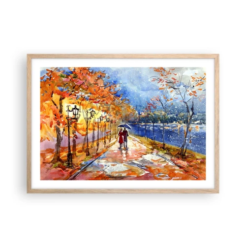 Een poster in een licht eiken lijst - Samen tot de grens van de tijd - 70x50 cm